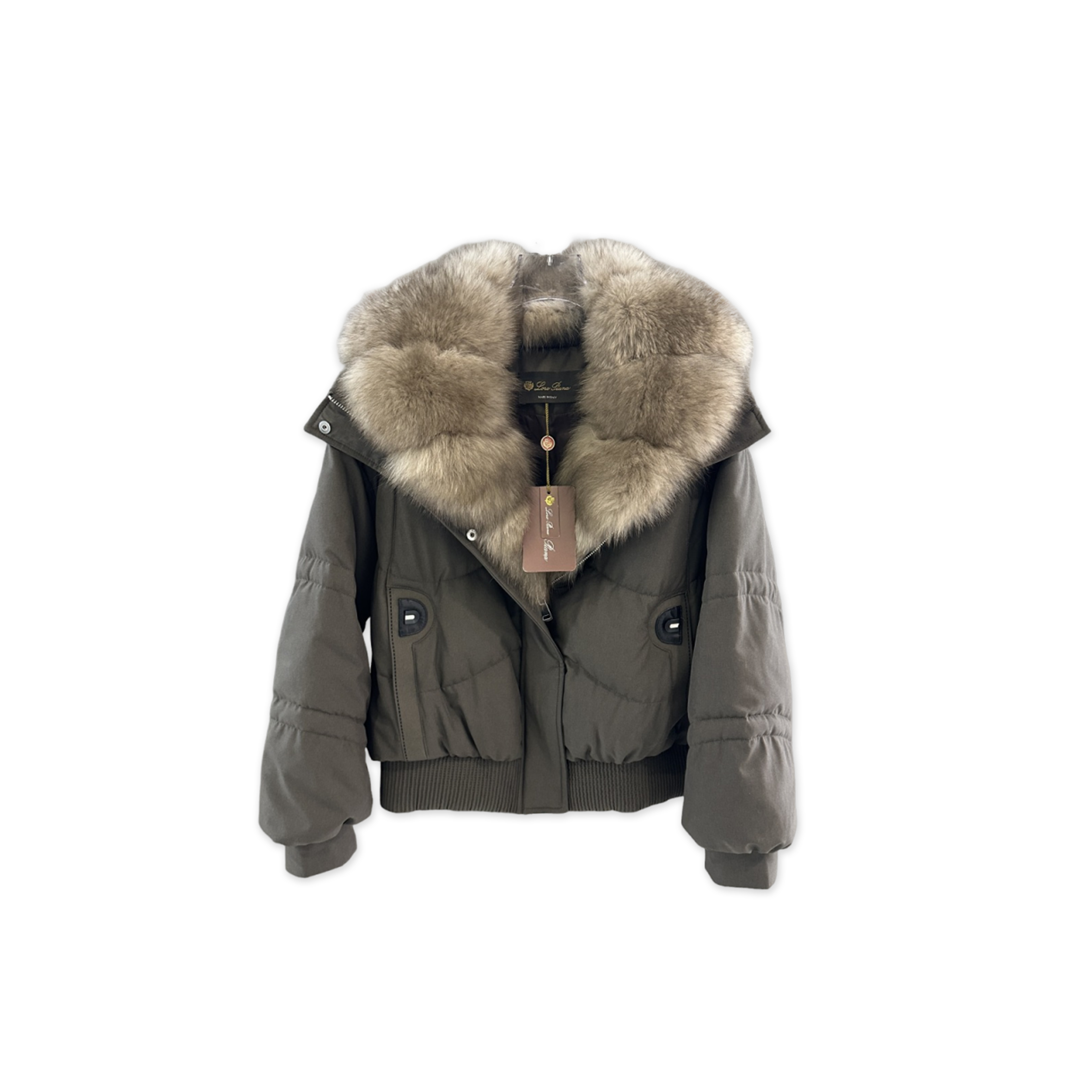 LORO PIANA DOWN JACKET WITH FUR COLLAR